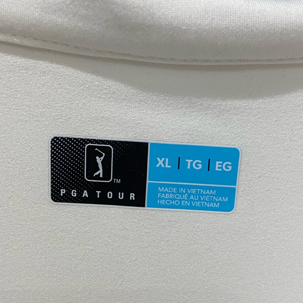 PGA Tour Ladies 1/4 Zip Solid White Long Sleeve Shirt w/ UPF 50 - XLarge - Picture 3 of 8